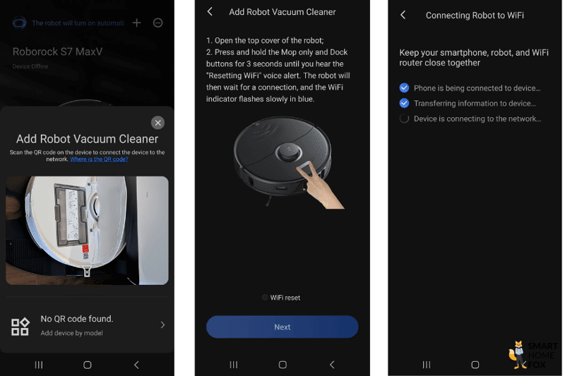 Установлено Wi-Fi соединение с приложением Roborock S8 Pro Ultra App.